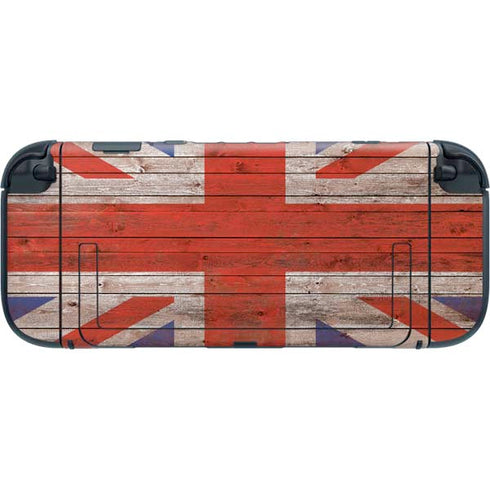 United Kingdom Flag Dark Wood Nintendo Switch 2 (2025) with Joy-Con Skin
